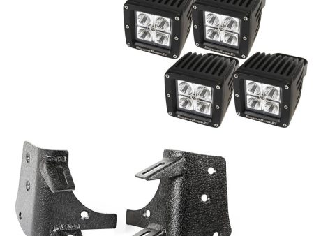 Rugged Ridge 97-06 Jeep Wrangler TJ LJ 3in Square Dual A-Pillar LED Kit For Discount