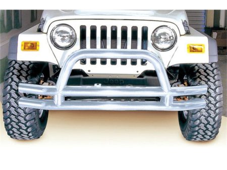 Rugged Ridge 3-In Double Tube Front Bumper SS 76-06 Models Cheap