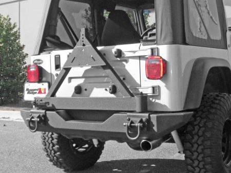 Rugged Ridge Tire Carrier XHD Rear Bumper 76-06 Jeep CJ   Jeep Wrangler Online Sale