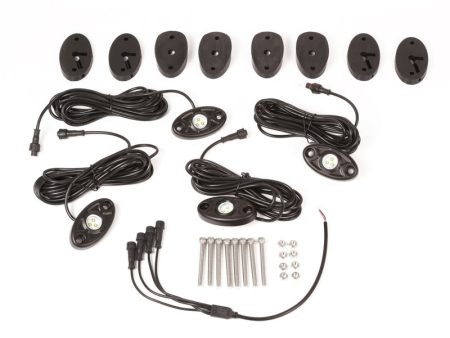 Rugged Ridge 07-18 Jeep Wrangler JK White 4-Piece LED Rock Light Kit Hot on Sale